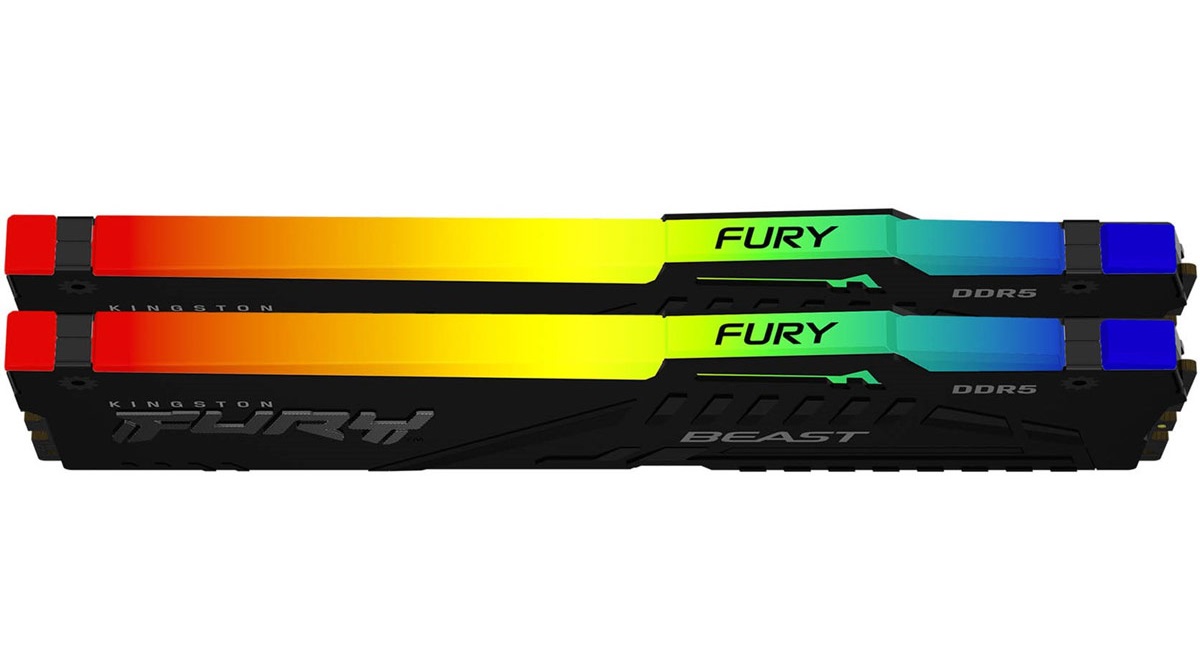 Memria RAM Kingston Fury Beast RGB 16GB (2x8GB) DDR5-6000MHz 1R CL40 Preta 3